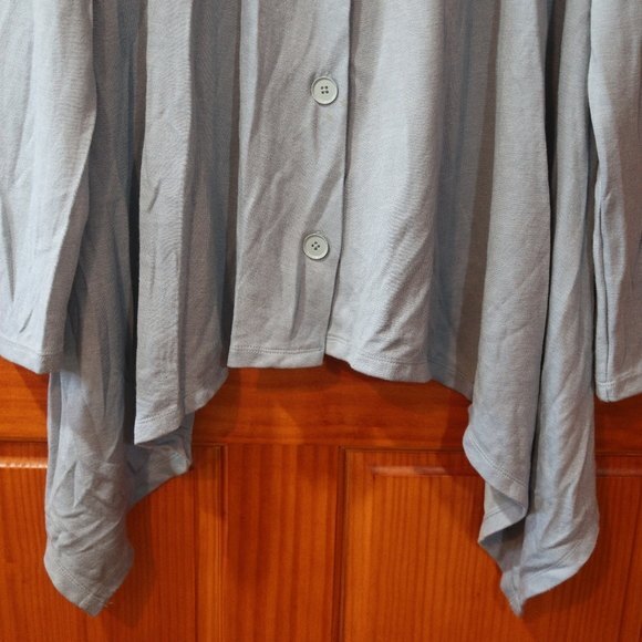 Talbots Slate Blue Asymmetric Button-Front Cardigan Sweater Layering LG - Picture 3 of 11